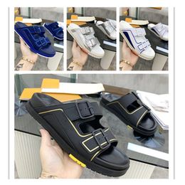 Men Women Shoes TRAINER MULE Suede Calf Leather Slipper supple micro sole Two Wide Adjustable Straps Mix Materials Anatomic insole Sneakers Size35-46