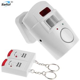 Home Security System IR Infrared Motion Sensor Detector 105dB Monitor Wireless Alarm system+2 remote controller