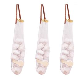 Storage Bags 3pcs Organiser Pouch Container Kitchen Hanging Mesh Bag Fruit Garlic Onion