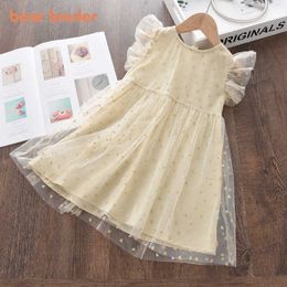 Bear Leader Summer Kids Girls Princess Dresses Fashion Kids Sequined Party Costumes Children Voile Cute Vestidos For 1-6Y 210708