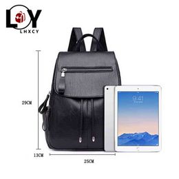 Small Backpack Women Leather Black Soft Pu High Quality 2020 New Female Bagpack For Teenage Girl Bags Casual Ladies Back Pack Y1105