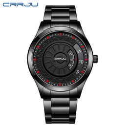 CRRJU Creative Quartz Watch Men Business Stainless Waterproof Watches Top Brand Luxury Male Casual Sport Clock kol saati 210517