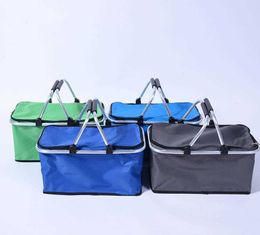 Portable Picnic Lunch Bag Ice Cooler Box Storage Travel Basket Cooler Cool Hamper Shopping Basket Bag Box SEA Ship DAP265