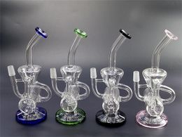 Clear Color Glass Water Bongs 14 mm female joint Oil Dab Smoking Pipe Hookah with quartz banger