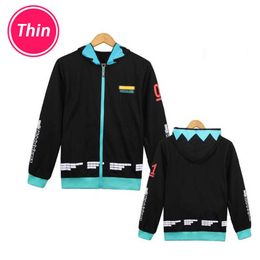 Anime Vocaloid Miku Men and Women Cotton Cardigan Zipper Hooded Cosplay Hoodies Sweatshirt Harajuku Winter Jacket Christmas Gigt Y0913