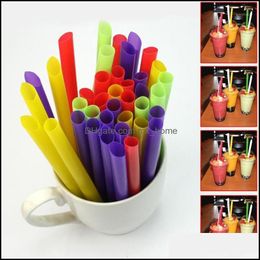 Barware Kitchen, Dining Bar Home & Gardenwholesale-100Pcs Mti-Color Plastic Jumbo Large Drinking Sts For Cola Drink Smoothie Milk Juice Birt