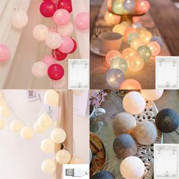 LED Cotton Ball Light Garland s Home Room Decoration Accessories Led Lamp USB Battery Powered String s Y0720