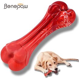 teething chews UK - Benepaw Durable Nylon Dog Bone Nontoxic Beef Flavor Pet Puppy Toys For Aggressive Chewers Teething Training Game Play 211111