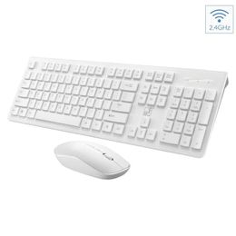 Wireless Slim Keyboard Mouse Combos 2pcs 2.4GHz Keyboards for PC Desktop Laptop Cell Phones Classic Office Keypads and Mice Kit