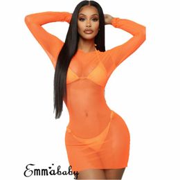 Colors Women's Sheer Mesh Cover Up Swimwear Swimsuit Bathing Summer Beach Dress See-through Suit One Piece Sexy Soft Swimsuits Sarongs
