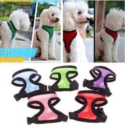 18 Colors Soft Mesh Pet Dog Puppy Cat Collars Harness Control Walk Collar Safety Strap Vest
