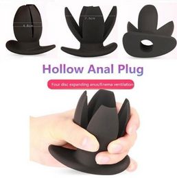 Unisex Flower Opening Hollow Anal Speculum Butt Plug Auns Vaginal Dilator Prostate Massage Sex Toy For Couples Erotic