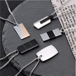 Mens Designer Necklace custom pendants silver chain for women stainless steel Round square Personalised fashion hip hop rock street punk style pendant necklaces