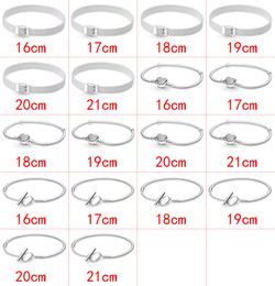 2021 new style 925 sterling silver fashion classic DIY cartoon simple love creative foundation chain leather rope bracelet Jewellery factory direct sales