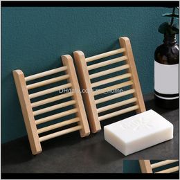 & Garden5/10Pcs Natural Wood Soap Dish Bathroom Aessories Home Storage Organizer Bath Shower Plate Durable Portable Tray Holder Dishes Drop D