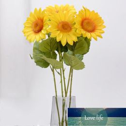 Decorative Flowers & Wreaths Single Sunflower Simulation Flower Home Living Room Decoration Fake Silk Bobo Ball Sun Garden