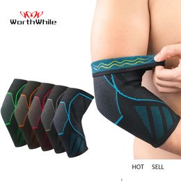 WorthWhile 1 PC Compression Elbow Support Pads Elastic Brace for Men Women Basketball Volleyball Fitness Protector Arm Sleeves