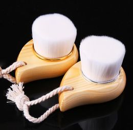 Wood Handle Cleansing Brushes Beauty Tools Manual Brush Cleaning Handheld Face-Brushes Skin Care Face Washing SN5997