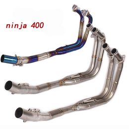 51mm Original Exhaust System for Kawasaki Z400 Z250 2017-2020 Motorcycle Exhaust Pipe Slip On Header Mid Link Pipe Ninja 250 400