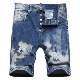 Mens Jeans Shorts 2021 Designer Distressed Ripped Slim Fit Motorcycle Biker Denim For Men s Fashion Mans Pants pour hommes