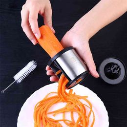 Vegetable Slicer Auger-type Cutting Grater Creative Kitchen Tools Carrot Potato Fruit Stainless Steel 210423