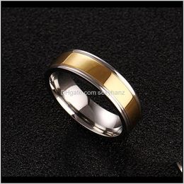 Band Drop Delivery 2021 Glossy Stainless Men Women Personality Bright Rings Gold Colours Titanium Steel Ring Jewellery Jd3Er