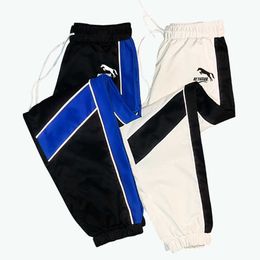 Loose Harajuku BF Reflective pants High Waisted Cargo Pants Pockets Casual Combat Twill Trousers Girls 210531