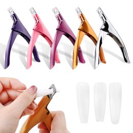 Nail Art Clipper Special type U word False Tips Edge Cutters Manicure Colorful Stainless Steel Professional Beauty Tools 50 pcs DHL