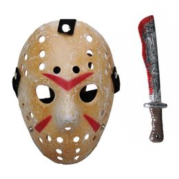 New Cosplay Make Old thicken Friday The 13th Jason Voorhees Mask & Machete Hockey Mask