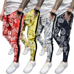 Calças masculinas outono casual magro homens algodão bandana sweatpants ginásio treino pista masculino correndo calças esportivas crossfit sportswea