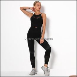 Outfits Exercise Wear Athletic Outdoor Apparel Sports & Outdoorsseamless Knitted Quick-Drying Womens Yoga Vest Suit Professional Sportswear