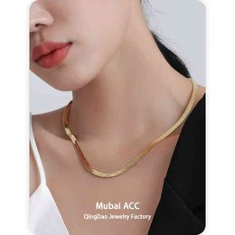 5mm Plating 18k Real Gold Snake Skin Chains Choker Women Copper Link Chain Necklace Simple And Stylish Party Jewelry