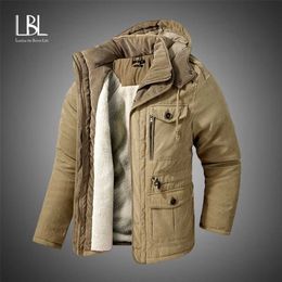 Winter Jacket Men Cotton Thicken Warm Parka Coat Casual Fleece Military Cargo Jackets Male Windbreaker Overcoats Mens 211204