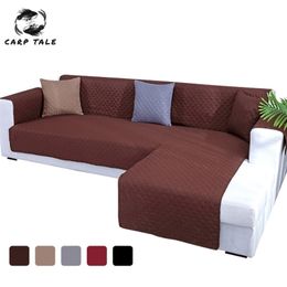 Waterproof Sofa Cover Pet Dog Kid Mat Armchair Furniture Protector Covers for living room L-shaped sofa choose L-seat cover 211116