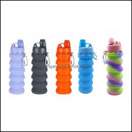 Other Drinkware Kitchen, Dining Bar Home & Gardencreative Camouflage Water Bottle Sile Fold Telescopic Tumbler Sports Drinks Cups Fit Hiking