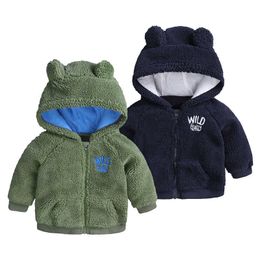 Toddler Baby Boys Jackets Hooded Outerwear Autumn Winter Girls Warm Jacket Children Clothing Baby Outerwear Fashion Zipper Coat H0909