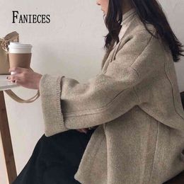 Fashion Autumn Winter Knit Sweater Women Open Front Long Sleeve Cardigans Thick Loose Casual Solid Cardigan Outwear streetwear 210520
