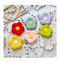 Baby girls flower Accessories change purse kids Sunflower silica gel wallet fashion cute children one shoulder bags F330