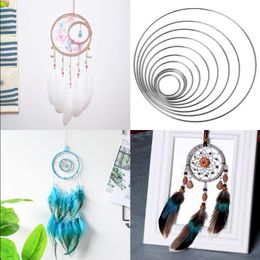 rings for dream catcher UK - Decorative Objects & Figurines 1pc Round Welded Metal Dream Catcher Dreamcatcher Ring Craft Hoop DIY Accessories 10 Sizes