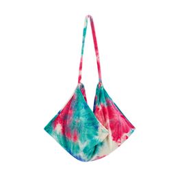 Tie Dye Beach Chair Cover With Side Pocket Colourful Chaise Lounge Towel Covers Sun Lounger Sunbathing Garden Water Absorption KKB7414