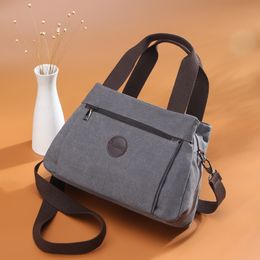 Retro women handbag canvas ladies shoulder crossbody bag women s large capacity multi-compartment canvas bag