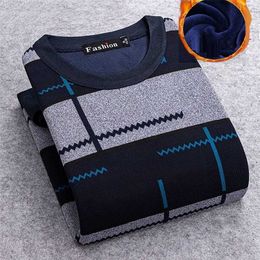 Thermal Underwear For Men Thin Fleece O neck Long sleeve Undershirt plaid and stripe Colour (only shirt) 211108