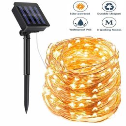 Solar Christmas Lights Led String Fairy Light 8 Modes Christmas Lights for Wedding Party Holiday Lights Garden Decoration 211104