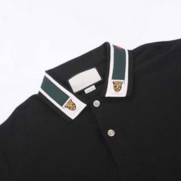 designer stripe polo shirt t shirts snake polos bee floral Tiger embroidery mens High street fashion horse poloT-shirt