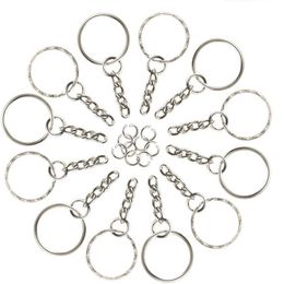 200 Pieces Keyring Blanks Split Key Rings with Link Chain and Open Jump Rings for Keys Crafts Diy H0915