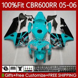 Injection cyan black mold Fairings For HONDA CBR 600RR 600F5 600CC 2005-2006 Body 72No.311 CBR600 CBR 600 CC F5 RR F 5 2005 2006 CBR600F5 CBR600RR 05 06 OEM Bodywork