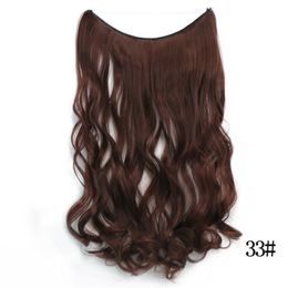 24 inches Wave Loop Micro Ring Hair Extensions Synthetic Fish Line Weft High Temperature Silk Extension Bundles MW-8006A