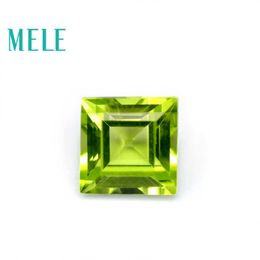 MELE Natural Peridot stone for Jewellery making,7mmX7mm square cut green loose gemstone,fire Colour and bright,DIYj mian stone H1015