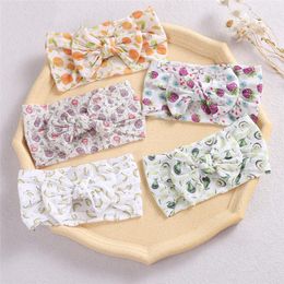 Hair Accessories Floral Printing Nylon Bow Headwrap Soft Baby Headband One Size Fits All Infant Accessory