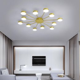 Pendant Lamps Modern Lights Nordic Postmodern Art Creative Luxury Black/Gold Multiple Heads Dining Living Room Bedroom Indoor